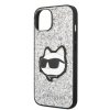 Karl Lagerfeld KLHCP14SG2CPS iPhone 14 / 15 / 13 6,1 srebrny/silver hardcase Glitter Choupette Patch